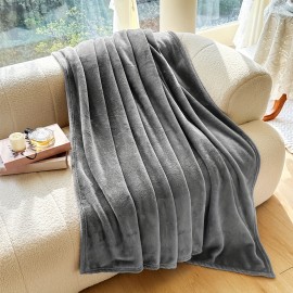 1pc フリースフランネルスローブランケットスーパーソフト快適で居心地の良い高級無地ベッドブランケットソファポータブルトラベルブランケットカバーブランケット
