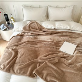 1pc フリースフランネルスローブランケットスーパーソフト快適で居心地の良い高級無地ベッドブランケットソファポータブルトラベルブランケットカバーブランケット