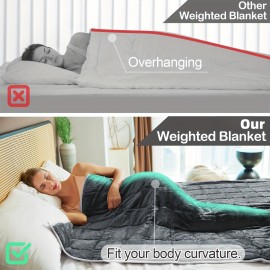 大人のための現代的な低刺激性 6.8KG 加重ブランケット、柔らかいフランネルと通気性のあるマイクロファイバー、洗濯機で洗える、ソリッドパターン、オールシーズンコンフォート、100% ポリエステル、63.5KG用のキルティングヘビーベッドブランケット