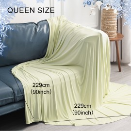 1枚 ダブルクーリングブランケット、ソフトアークチルQ-マックス>0.5、暖かい夜に体温を吸収して涼しく保つ、暑い寝心地のための薄手夏用スロー、通気性軽量ポータブル滑らかな耐久性シングルレイヤー 家庭・オフィス・旅行・車用