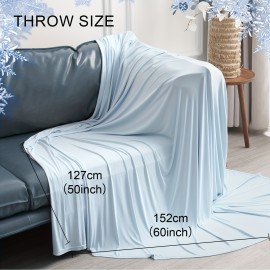 1枚 ダブルクーリングブランケット、ソフトアークチルQ-マックス>0.5、暖かい夜に体温を吸収して涼しく保つ、暑い寝心地のための薄手夏用スロー、通気性軽量ポータブル滑らかな耐久性シングルレイヤー 家庭・オフィス・旅行・車用