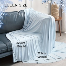1枚 ダブルクーリングブランケット、ソフトアークチルQ-マックス>0.5、暖かい夜に体温を吸収して涼しく保つ、暑い寝心地のための薄手夏用スロー、通気性軽量ポータブル滑らかな耐久性シングルレイヤー 家庭・オフィス・旅行・車用