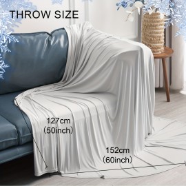 1枚 ダブルクーリングブランケット、ソフトアークチルQ-マックス>0.5、暖かい夜に体温を吸収して涼しく保つ、暑い寝心地のための薄手夏用スロー、通気性軽量ポータブル滑らかな耐久性シングルレイヤー 家庭・オフィス・旅行・車用
