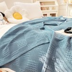 豪華な100%純ワッフル織りタオルブランケット - 柔らかく快適で通気性があり、ベッド、ソファ、または枕に最適 - 機械洗い可能、オールシーズン使用、ミックスカラー、ふわふわのテクスチャ、ホームデコレーション、ソファスロウ、またはコジーな昼寝に最適 - ワッフル織りタオル、多機能ベッドシーツ | コジーなベッドシーツ | ワッフル織りテクスチャ