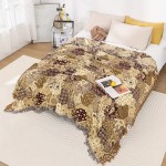季節を問わず使える、フリンジ付きのカントリースタイルの軽量ショールエアコン用キルト。洗濯機で洗えるマルチパーパスな綿製ソファやベッド用ブランケット。
