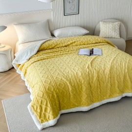 ソフトスローブランケット、快適で厚く暖かいプラッシュフェイクファーブランケット、女性と男性の両方に適しています、ダブルレイヤータッファタソリッドカラージャカルマルチファンクショナルスローブランケット、軽量