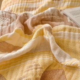 リバーシブル100％コットン軽量ジャカードスロー・ブランケット - オールシーズン洗濯機可ソファベッドカバー、幾何学模様の現代的なホームデコレーション、リビングルーム＆ベッドルーム用ソファスローカバー | 快適なホームスタイル | 洗濯機で洗えるテキスティル
