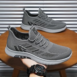 通気性抜群のニットスニーカー、快適な低カットデザイン、グレー