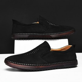 春夏用のハンドメイドカジュアルシューズ、フェイクカバースリップオンスニーカー、ゴムソール、EVAインソール、ミニマリストデザインのデイリーウェア用のメンズ大サイズ
