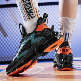 Men'Sトレンディブレードスニーカー - コンフォートなニットアスレチックシューズ、ゴムソール、通気性のあるメッシュ＆EVAインソール、カジュアルストリートウェア用のレースアップ、オールシーズンフットウェア | スタイリッシュなコンフォート | コンフォートフィット