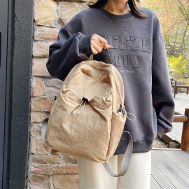 カレッジ、ハイキング、旅行用女性用軽量ナイロン製バックパック - カジュアルアウトドアデュアルストラップデイパック、ジッパークロージャー、クリーム/カーキ/ブラック色展開、トラベルバックパック|ミニマリストバックパック|軽量バックパック