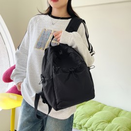 カレッジ、ハイキング、旅行用女性用軽量ナイロン製バックパック - カジュアルアウトドアデュアルストラップデイパック、ジッパークロージャー、クリーム/カーキ/ブラック色展開、トラベルバックパック|ミニマリストバックパック|軽量バックパック