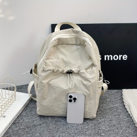カレッジ、ハイキング、旅行用女性用軽量ナイロン製バックパック - カジュアルアウトドアデュアルストラップデイパック、ジッパークロージャー、クリーム/カーキ/ブラック色展開、トラベルバックパック|ミニマリストバックパック|軽量バックパック