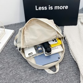 カレッジ、ハイキング、旅行用女性用軽量ナイロン製バックパック - カジュアルアウトドアデュアルストラップデイパック、ジッパークロージャー、クリーム/カーキ/ブラック色展開、トラベルバックパック|ミニマリストバックパック|軽量バックパック
