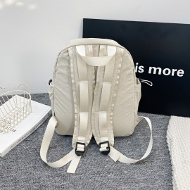 カレッジ、ハイキング、旅行用女性用軽量ナイロン製バックパック - カジュアルアウトドアデュアルストラップデイパック、ジッパークロージャー、クリーム/カーキ/ブラック色展開、トラベルバックパック|ミニマリストバックパック|軽量バックパック