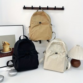 カレッジ、ハイキング、旅行用女性用軽量ナイロン製バックパック - カジュアルアウトドアデュアルストラップデイパック、ジッパークロージャー、クリーム/カーキ/ブラック色展開、トラベルバックパック|ミニマリストバックパック|軽量バックパック
