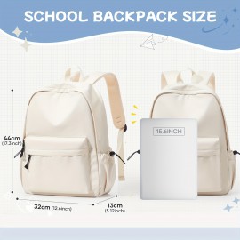 大学旅行用軽量ナイロン製スクールバックパック - 多機能コンパートメント＆クッション付きストラップ、男女兼用ミニマリストデザイン（高校、中学校、仕事用）耐久性のあるノートPCブックバッグ
