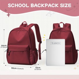 大学旅行用軽量ナイロン製スクールバックパック - 多機能コンパートメント＆クッション付きストラップ、男女兼用ミニマリストデザイン（高校、中学校、仕事用）耐久性のあるノートPCブックバッグ