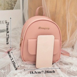 スタイリッシュな女性用ミニバックパック - かわいい文字デザイン、多機能PVCショルダーバッグ、調節可能ストラップ付き、ブラック＆レッドのオプション、コンパクトでファッショナブルな日常使い、毎日のバックパック | ミニマリストバックパック | テクスチャードフィニッシュ、旅行用バックパック