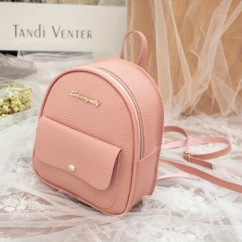 スタイリッシュな女性用ミニバックパック - かわいい文字デザイン、多機能PVCショルダーバッグ、調節可能ストラップ付き、ブラック＆レッドのオプション、コンパクトでファッショナブルな日常使い、毎日のバックパック | ミニマリストバックパック | テクスチャードフィニッシュ、旅行用バックパック