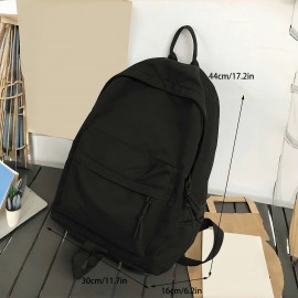 耐久性ポリエステル製バックパック、軽量で調節可能なストラップ、ジッパー付きラップトップコンパートメント - 学校、大学、旅行に最適 - 男女兼用のスリークブラックデザイン、学校用バックパック