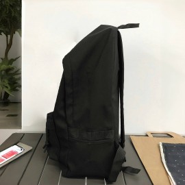 耐久性ポリエステル製バックパック、軽量で調節可能なストラップ、ジッパー付きラップトップコンパートメント - 学校、大学、旅行に最適 - 男女兼用のスリークブラックデザイン、学校用バックパック