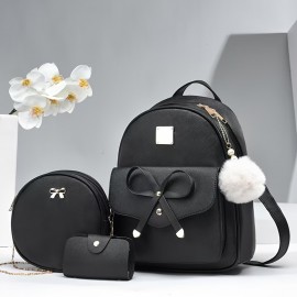 母の日ギフト ママ用バックパック ファミリーダブルショルダーバッグ 女性用シンプルでキュートなボウバッグ スクールバッグ おしゃれなレターデザイン ダブルショルダーパックスセット イースター