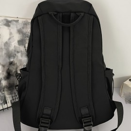 ナイロンカジュアルバックパック、軽量トラベルバックパック、大容量学生スクールバッグ、調節可能なショルダーストラップ、高校生に適しています、多用途のソリッドカラーバックパック、ラップトップバックパック