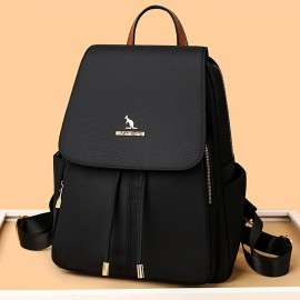 ブラックキャンバスバックパック、調節可能なストラップ、旅行、通勤、学校用の多層デザイン、カジュアルスタイル、ポリエステル裏地、手洗い可能、通勤バックパック | 調節可能なストラップバッグ | キャンバスバックパック