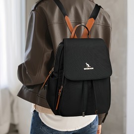 ブラックキャンバスバックパック、調節可能なストラップ、旅行、通勤、学校用の多層デザイン、カジュアルスタイル、ポリエステル裏地、手洗い可能、通勤バックパック | 調節可能なストラップバッグ | キャンバスバックパック