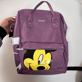 (認可) [女性用バックパック] 1個 カートゥーンかわいいミッキーアイマップバックパック、大容量アウトドア登山オックスフォード布バックパック、複数の色が用意されています、誕生日ギフトとしては良い選択です。