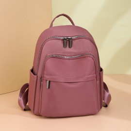 女性用軽量ナイロン製バックパックスーパース - スタイリッシュなブラックデイパック、複数のコンパートメント、調節可能ストラップ＆ジッパークロージャー付き、旅行・大学・仕事用トラベルバックパック