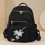 エレガントな女性用刺繍フローラルバックパック - 広々としたマルチコンパートメント、軽量で調節可能なストラップ、ジップクロージャー
