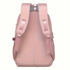 ファッショナブルなピンクのバックパック - 大容量、多ポケットデザイン、折りたたみ機能、耐久性のあるナイロン素材、学生や旅行に最適、学校や旅行に最適なバックパック、調節可能なストラップ付きバックパック、耐久性のあるバックパック