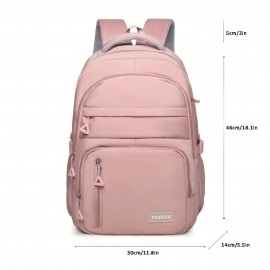 ファッショナブルなピンクのバックパック - 大容量、多ポケットデザイン、折りたたみ機能、耐久性のあるナイロン素材、学生や旅行に最適、学校や旅行に最適なバックパック、調節可能なストラップ付きバックパック、耐久性のあるバックパック