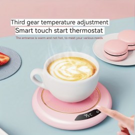 3つの温度設定付き電動コーヒーカップウォーマー、家庭やオフィスでの使用に最適。USB加熱パッドとして機能し、水ボトルや牛乳、ティー、ホットチョコレートなどを温かい状態に保つための熱コースターとして活躍します。