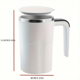 1個 自動撹拌カップ、携帯用304ステンレス製コーヒーマグ 温度表示付き、USB充電式、200mAhバッテリー、ABS素材、家庭およびオフィス使用に適しています