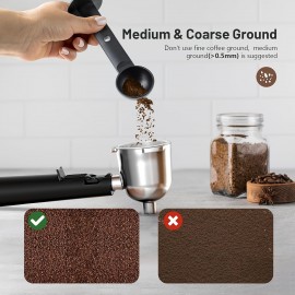 チーフトロニク 3.5 バー エスプレッソ & カプチーノ マシン ミルク フローター付き - 800 ワット、4 カップ ポータブル コーヒーメーカー ラテ & カプチーノ、ブラック ABS デザイン、米国プラグ、コーヒー愛好家に最適なギフト、コーヒーメーカー エスプレッソ メーカー
