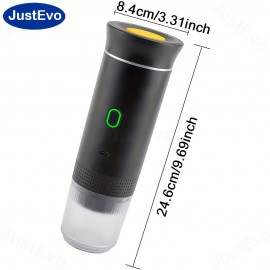JustEvo スマート温度制御、高速抽出、大容量カプセル対応の3-in-1電動エスプレッソメーカー（カプセル、粉末コーヒー、ポッドに対応）– 車内、オフィス、キャンプ、ハイキングに最適