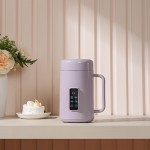 1個 スリーク＆モダン ポータブルヘルスポット - 500W 電気セラミックライニング調理器、デジタルコントロール、静音防漏設計、茶、スープ、ご飯、麺類用 - 旅行に最適、12時間タイマー、温度調節、USプラグ