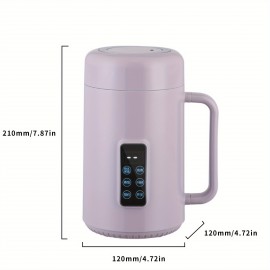 1個 スリーク＆モダン ポータブルヘルスポット - 500W 電気セラミックライニング調理器、デジタルコントロール、静音防漏設計、茶、スープ、ご飯、麺類用 - 旅行に最適、12時間タイマー、温度調節、USプラグ