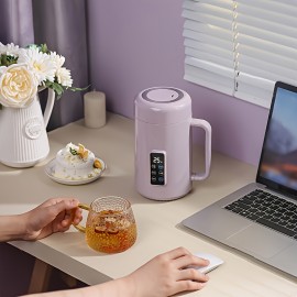 1個 スリーク＆モダン ポータブルヘルスポット - 500W 電気セラミックライニング調理器、デジタルコントロール、静音防漏設計、茶、スープ、ご飯、麺類用 - 旅行に最適、12時間タイマー、温度調節、USプラグ