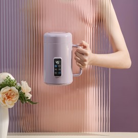 1個 スリーク＆モダン ポータブルヘルスポット - 500W 電気セラミックライニング調理器、デジタルコントロール、静音防漏設計、茶、スープ、ご飯、麺類用 - 旅行に最適、12時間タイマー、温度調節、USプラグ