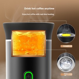 ポータブル自動イタリアエスプレッソキャプスルコーヒーメーカー - USB充電式、72時間のバッテリー寿命、旅行、家庭、車での使用に適したコンパクトなデザイン、コーヒーメーカーアクセサリー