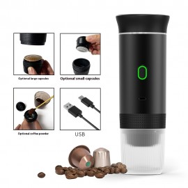 ポータブル自動イタリアエスプレッソキャプスルコーヒーメーカー - USB充電式、72時間のバッテリー寿命、旅行、家庭、車での使用に適したコンパクトなデザイン、コーヒーメーカーアクセサリー
