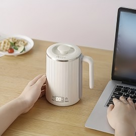 多機能健康カップ 450ml 電気ケトル、沸騰湯茶壺、おやつ・お粥用マルチバーナー鍋、家庭・オフィス・アウトドア旅行に最適な温度調節可能で健康的な飲み物