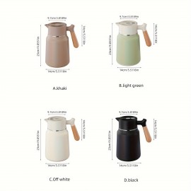 1.5L ステンレス製断熱カラフェ - 二重壁真空断熱ポット、コーヒーディスペンサー、オフィス用ティーフラスク、保温、無充電、電池不要