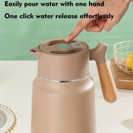 1.5L ステンレス製断熱カラフェ - 二重壁真空断熱ポット、コーヒーディスペンサー、オフィス用ティーフラスク、保温、無充電、電池不要