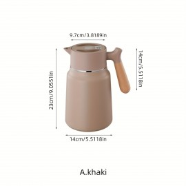 1.5L ステンレス製断熱カラフェ - 二重壁真空断熱ポット、コーヒーディスペンサー、オフィス用ティーフラスク、保温、無充電、電池不要