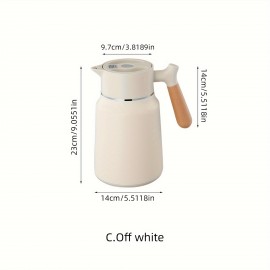 1.5L ステンレス製断熱カラフェ - 二重壁真空断熱ポット、コーヒーディスペンサー、オフィス用ティーフラスク、保温、無充電、電池不要